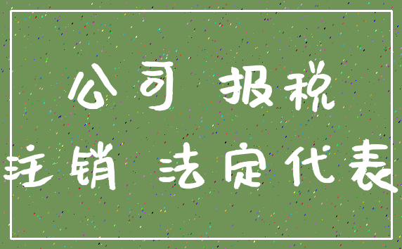 公司 报税_注销 法定代表
