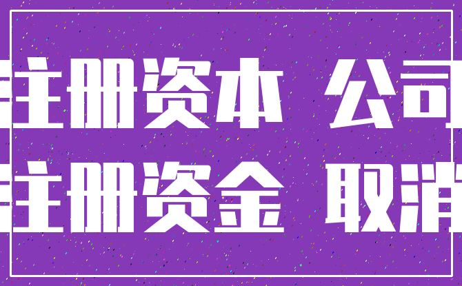 注册资本 公司_注册资金 取消