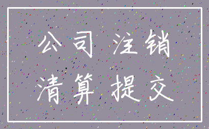 公司 注销_清算 提交