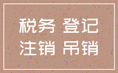 税务 登记_注销 吊销