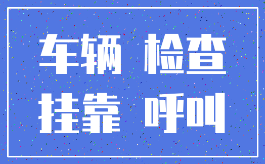 车辆 检查_挂靠 呼叫