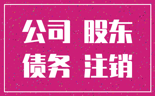 公司 股东_债务 注销