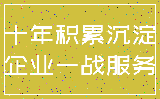 十年积累沉淀_企业一战服务