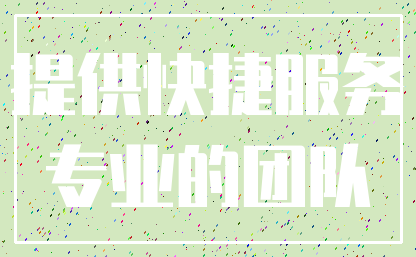 提供快捷服务_专业的团队