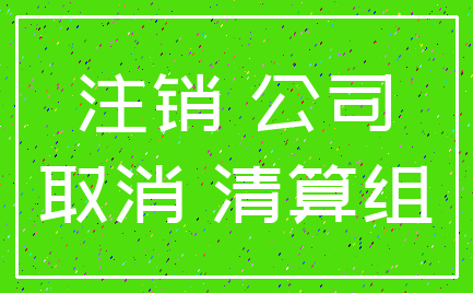 注销 公司_取消 清算组