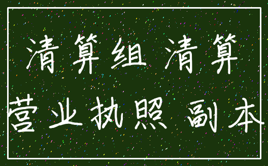 清算组 清算_营业执照 副本