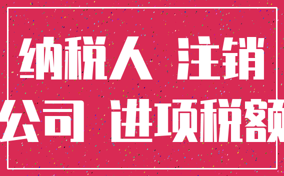 纳税人 注销_公司 进项税额