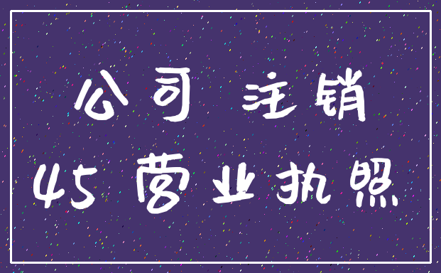 公司 注销_45 营业执照