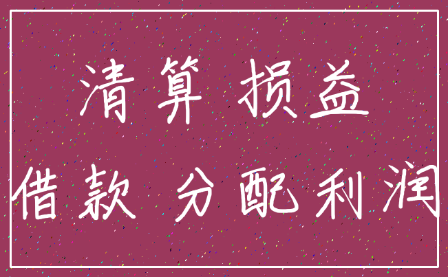 清算 损益_借款 分配利润
