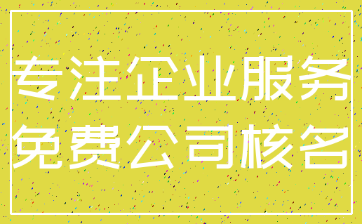 专注企业服务_免费公司核名