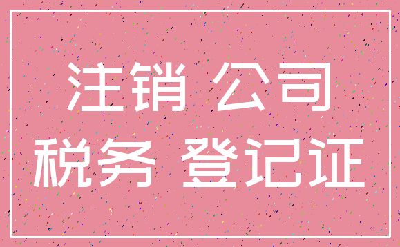 注销 公司_税务 登记证