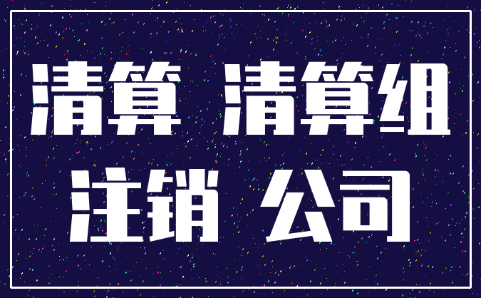 清算 清算组_注销 公司