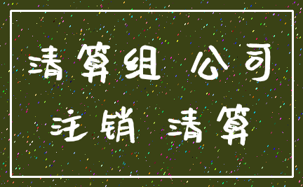 清算组 公司_注销 清算