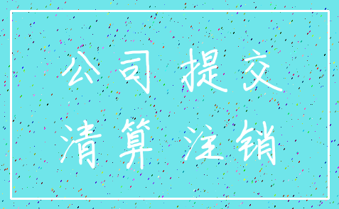 公司 提交_清算 注销