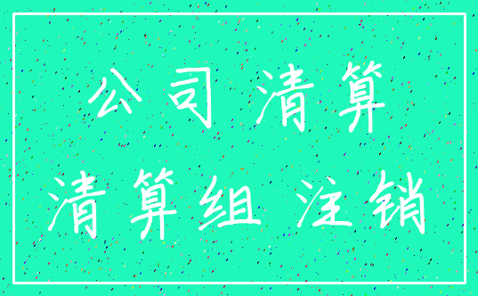 公司 清算_清算组 注销