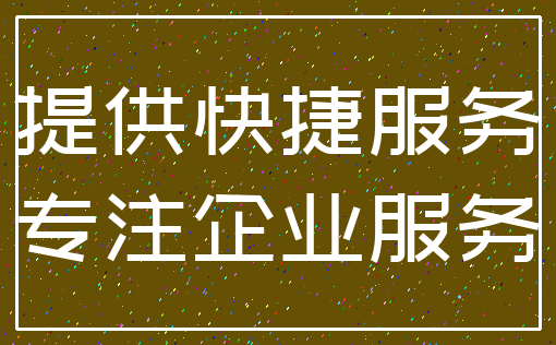 提供快捷服务_专注企业服务