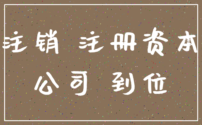 注销 注册资本_公司 到位