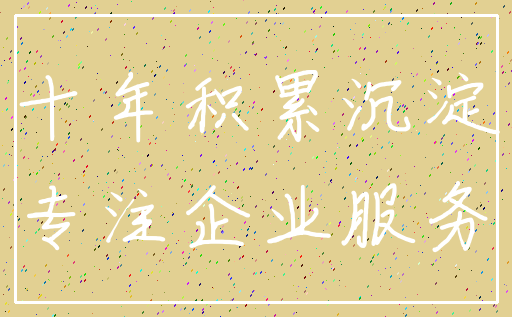 十年积累沉淀_专注企业服务