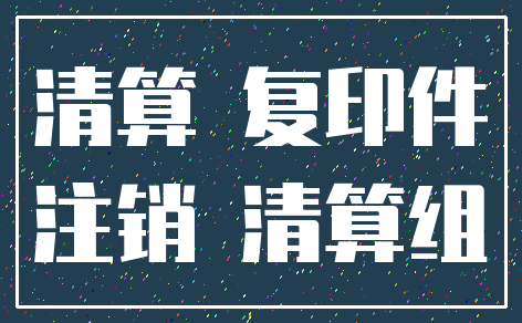 清算 复印件_注销 清算组