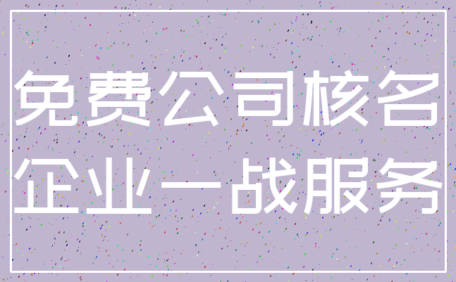 免费公司核名_企业一战服务