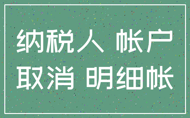 纳税人 帐户_取消 明细帐