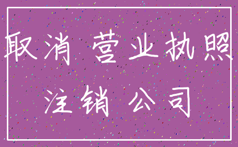取消 营业执照_注销 公司