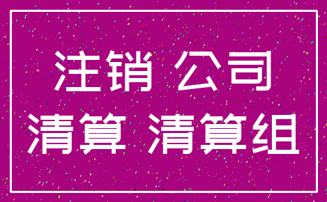 注销 公司_清算 清算组