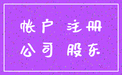 帐户 注册_公司 股东