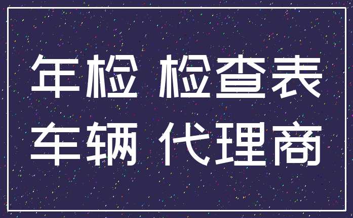年检 检查表_车辆 代理商