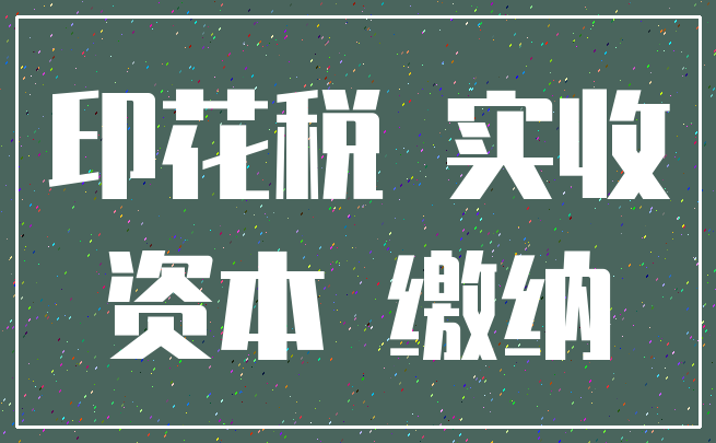 印花税 实收_资本 缴纳