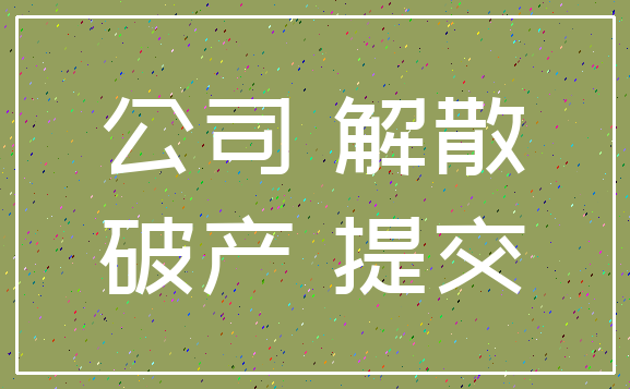 公司 解散_破产 提交