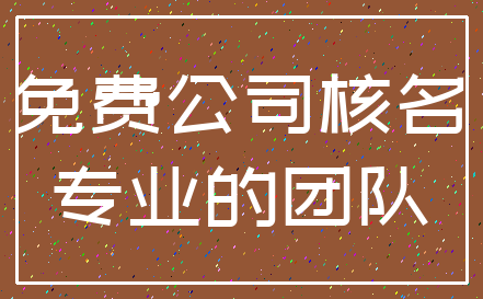 免费公司核名_专业的团队