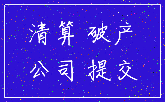 清算 破产_公司 提交
