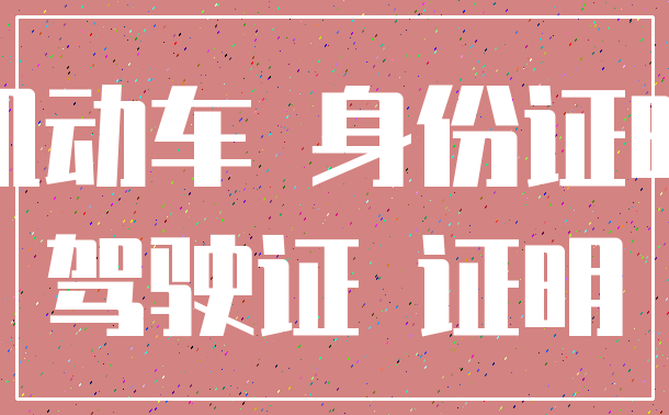机动车 身份证明_驾驶证 证明