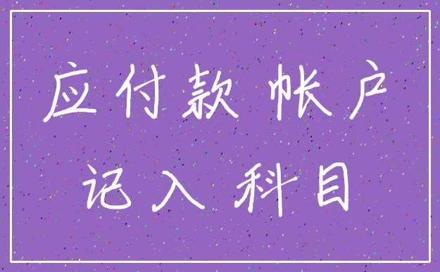 应付款 帐户_记入 科目