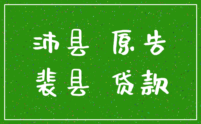 沛县 原告_裴县 贷款