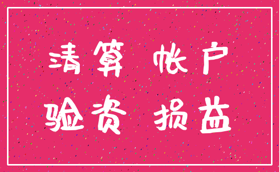 清算 帐户_验资 损益