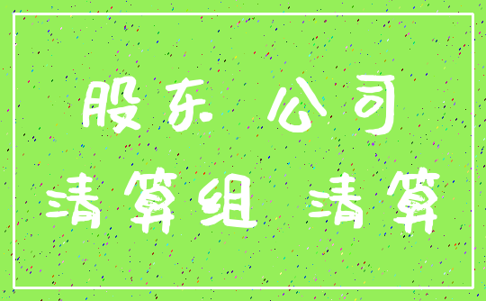 股东 公司_清算组 清算