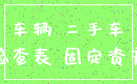 车辆 二手车_检查表 固定资产