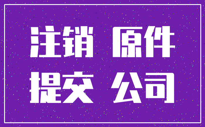 注销 原件_提交 公司