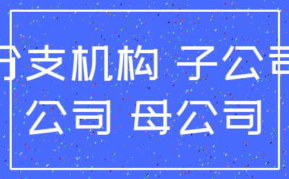 分支机构 子公司_公司 母公司