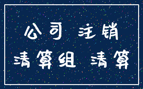公司 注销_清算组 清算