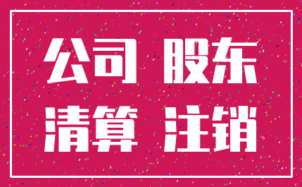 公司 股东_清算 注销