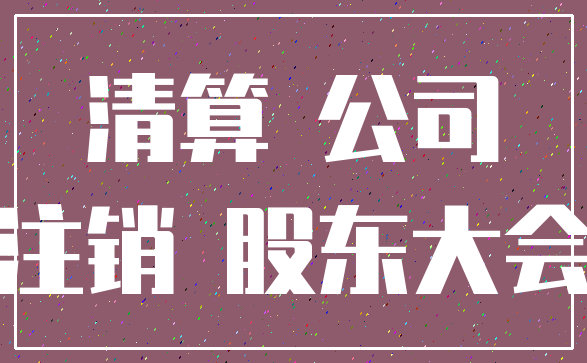 清算 公司_注销 股东大会