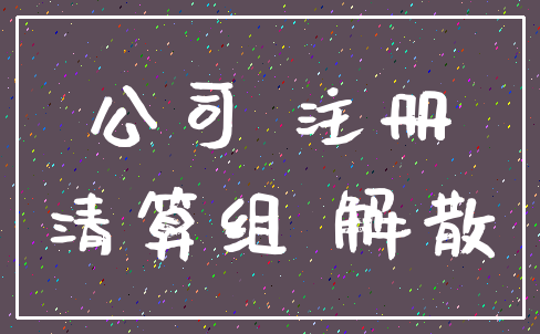 公司 注册_清算组 解散