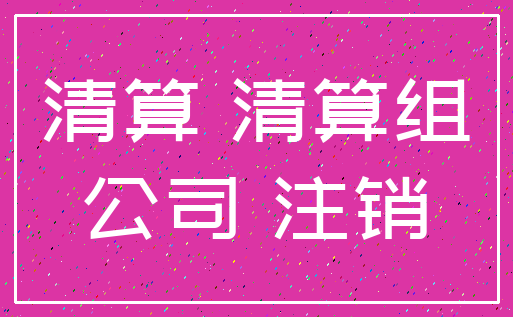 清算 清算组_公司 注销