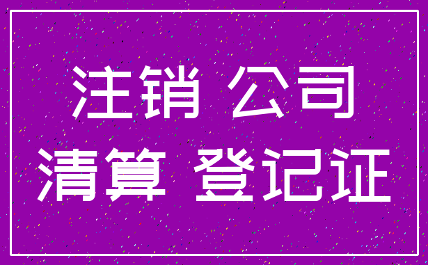 注销 公司_清算 登记证