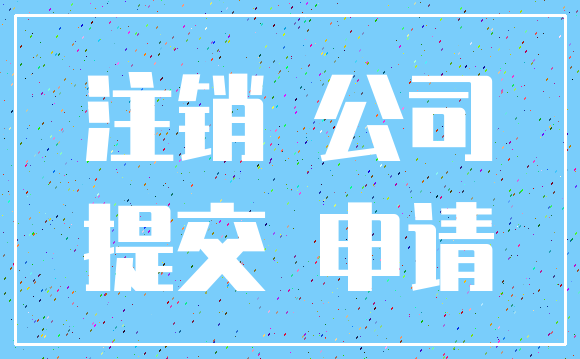 注销 公司_提交 申请