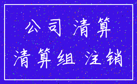 公司 清算_清算组 注销