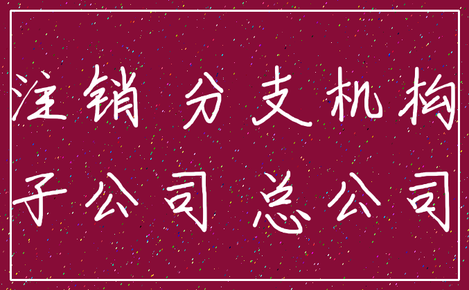 注销 分支机构_子公司 总公司